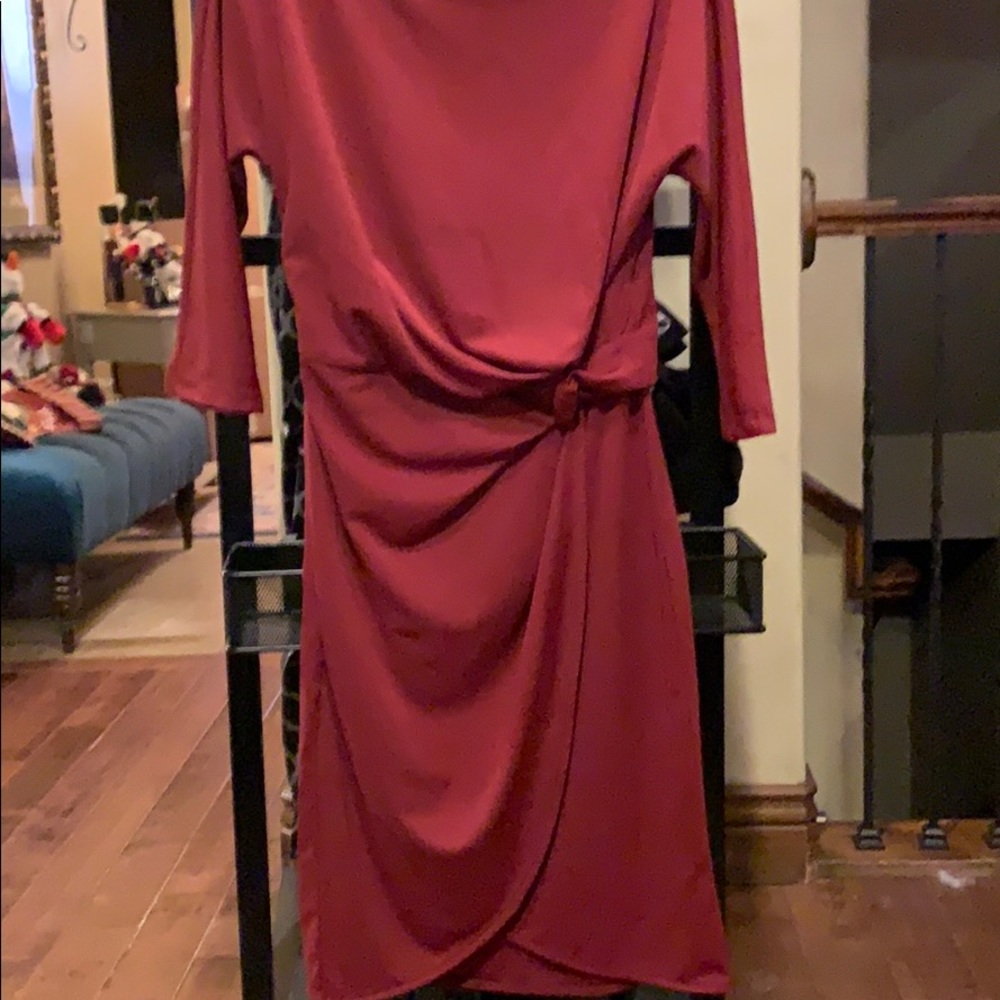 H by Halston wine/merlot knee length dress.